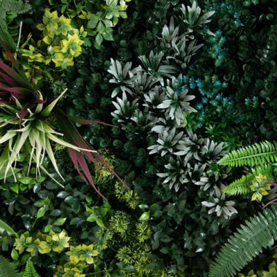 Image showing  38 in. UV Resistant Virgin Islands Artificial Living Wall Art Panel in Gold Aluminum Frame (Indoor/Outdoor)