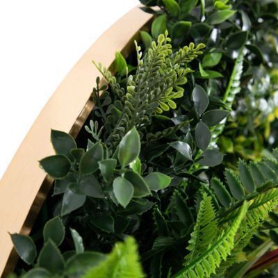 Image showing  38 in. UV Resistant Virgin Islands Artificial Living Wall Art Panel in Gold Aluminum Frame (Indoor/Outdoor)