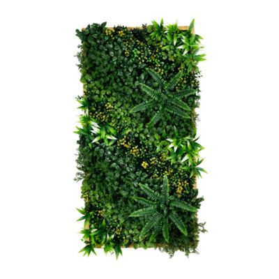 Nearly Natural 20 in. x 40 in. UV Resistant Hawaiian Islands Artificial Living Wall Art Panel in Frame (Indoor/Outdoor)
