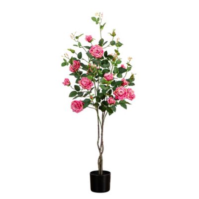 Nearly Natural 4 ft. Artificial Rose Tree