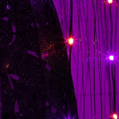 Image showing  7 ft. Pre-Lit Artificial Halloween Black Willow Tree with 600 Purple and Orange Dual Color LED Lights