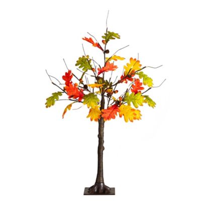 Nearly Natural 3 ft. Pre-Lit Autumn Maple Artificial Fall Tree with Pinecones, Acorns and 36 Warm White LED Lights