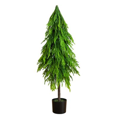 Nearly Natural 4 ft. Artificial Real Touch Down Swept Norfolk Pine Tree with Natural Look