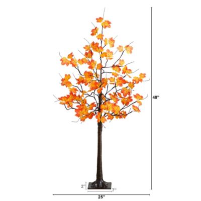 Image showing  4 ft. Pre-Lit Minimalist Autumn Maple Artificial Fall Tree with 56 Warm White LED Lights
