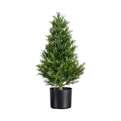 Nearly Natural 2 ft. UV Resistant Artificial Rosemary Cone Topiary Tree (Indoor/Outdoor)