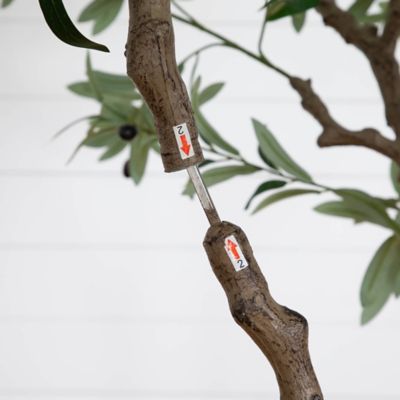 Image showing  8 ft. Artificial Grand Olive Tree in White Decorative Planter