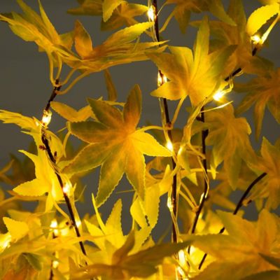Image showing  4 ft. Pre-Lit Yellow Autumn Maple Artificial Fall Tree with 150 Warm White LED Lights