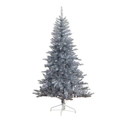 Nearly Natural 6 ft. Artificial Silver Christmas Tree with 300 Cool White LED Lights