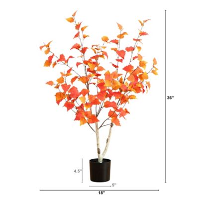 Image showing  3 ft. Autumn Birch Artificial Fall Tree
