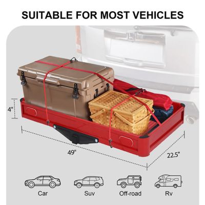 Image showing  500 lb. Hitch Cargo Carrier, Heavy-Duty Aluminum Luggage Basket, 49 x 22.5ft., Fits 2 ft. Receiver