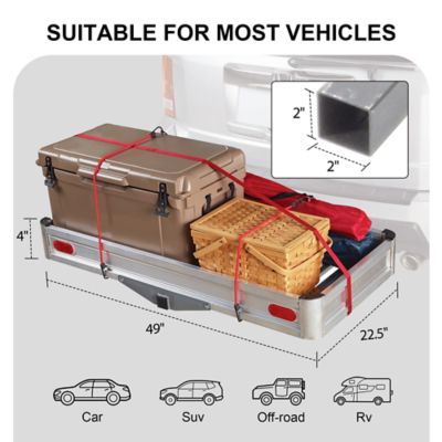 Image showing  500 lb. Heavy-Duty Aluminum Cargo Carrier, Universal Hitch Luggage Basket Fits 2 ft. Receivers