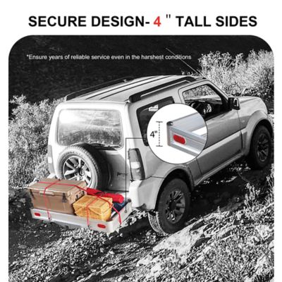 Image showing  500 lb. Heavy-Duty Aluminum Cargo Carrier, Universal Hitch Luggage Basket Fits 2 ft. Receivers