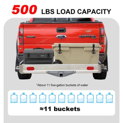 Image showing  500 lb. Heavy-Duty Aluminum Cargo Carrier, Universal Hitch Luggage Basket Fits 2 ft. Receivers