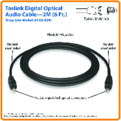 Image showing  TOSLINK Digital Optical SPDIF Audio Cable, Black (6 ft.)