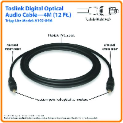 Image showing  TOSLINK Digital Optical SPDIF Audio Cable, Black (13 ft.)