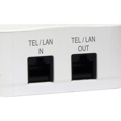 Image showing  2-Outlet 15-Amp-Total Wall Tap with Telco/LAN Protection and 1,350 Joules of Surge Protection MD2-TL