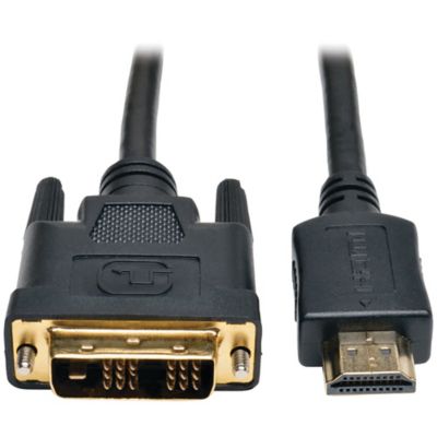Image showing  1080p HDMI Male to DVI-D Male Video Adapter Cable, 6 ft., Black, P566-006