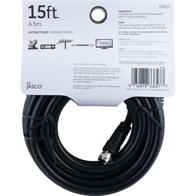Image showing  RG6 Coaxial Cable with F-Type Connectors, Black (15 ft.)