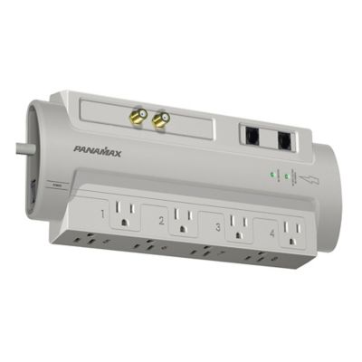 Image showing  1,125-Joules Surge Protector, 8 AC Outlets plus RJ11 and F-Female Coax, 6-ft. Cord with Angled Plug, SP8-AV
