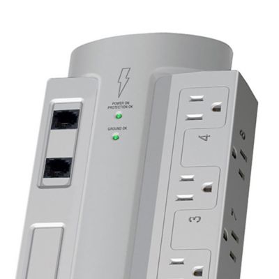 Image showing  1,125-Joules Surge Protector, 8 AC Outlets plus RJ11 and F-Female Coax, 6-ft. Cord with Angled Plug, SP8-AV