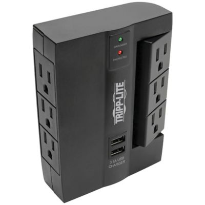 Image showing  Protect It! 1,200-Joules Direct Plug-in Surge Protector, 6 Outlets (3 Rotatable) and 2 USB Ports, SWIVEL6USB