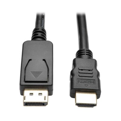 Image showing  4K at 30 Hz DisplayPort 1.2 Male with Latch to HDMI Male Adapter Cable, 6 ft., Black, P582-006-V2