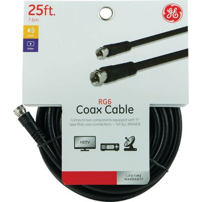 Image showing  RG6 Coaxial Cable with F-Type Connectors, Black (25 ft.)