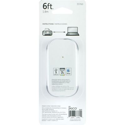 Image showing  A-Male to B-Male USB 2.0 Cable, 6 ft., Black, 33760