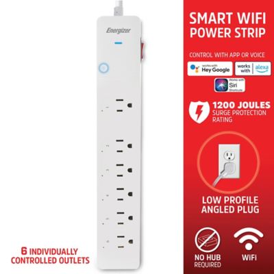 Image showing 6 th Energizer Connect Smart Wi-Fi 6-Outlet Surge Protector, 6ft. Cord Length