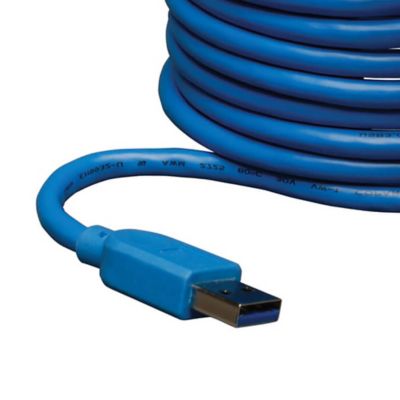 Image showing  SuperSpeed USB 3.0 Extension Cable, A Male/Female, 10 ft., Blue, U324-010