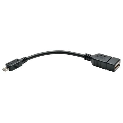 Tripp Lite Micro USB-B Male to USB-A Female OTG Host Adapter Cable, 6-in., U052-06N