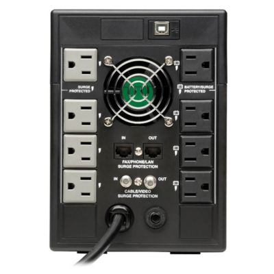 Image showing  SmartPro 720-Watt UPS System with Outlet and Fax/Phone/LAN/Coax Surge Protection, 8 Outlets, 6-ft.