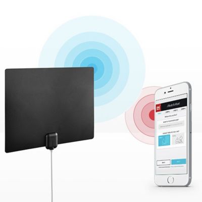 Image showing  Ultra-Thin Amplified Indoor Flat HDTV Antenna with up to 60-Mile Reception Range, 15584