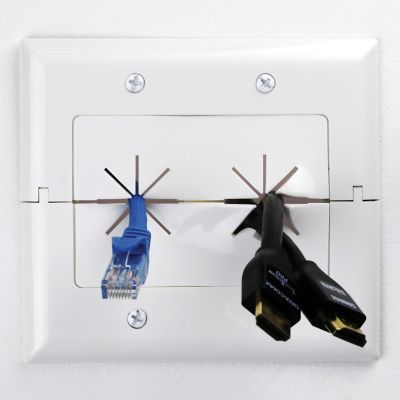 Image showing  2-Gang Split Plate with Flexible Opening, Ultra White