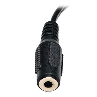 Image showing  3.5-mm Female to 2 RCA Male Stereo Audio Y-Splitter Adapter Cable, Black with Color-Coded RCA Jacks, 6 In.