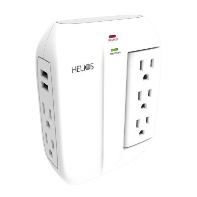 Image showing 7 th Helios 5-Outlet Wall Tap Surge Protector with 2 USB Charging Ports