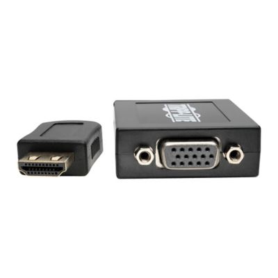 Image showing 7 th Tripp Lite 1900 x 1200 HDMI Male to VGA Female Converter Cable Adapter with 3.5-mm Stereo Audio Jack, 6 In., Black, P131-06N