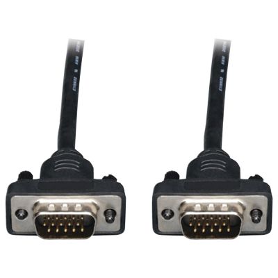 Tripp Lite 1536/1080p VGA Male/Male Low-Profile HD15 High-Resolution RGB Coaxial Cable, Black, P502-006-SM