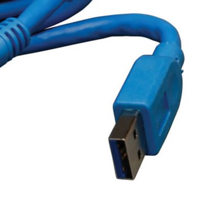 Image showing  SuperSpeed USB 3.0 Cable, A Male/Micro B Male, 6 ft., Blue, U326-006