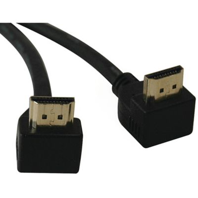 Image showing 1 th Tripp Lite 1080p Male/Male High-Speed HDMI Gold Cable with Right-Angled Connectors, Black, 6 ft., P568-006