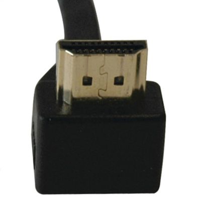 Image showing 2 th Tripp Lite 1080p Male/Male High-Speed HDMI Gold Cable with Right-Angled Connectors, Black, 6 ft., P568-006