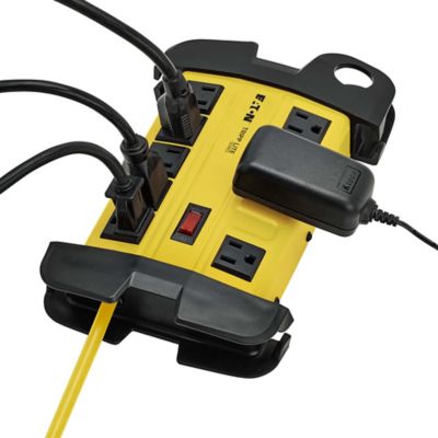Image showing  Power It! Safety Power Strip, 8 Outlets, 12-ft. Cord with GFCI Plug, Yellow and Black, TLM812GF