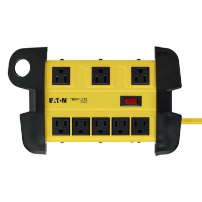 Image showing 7 th Tripp Lite Power It! Safety Power Strip, 8 Outlets, 12-ft. Cord with GFCI Plug, Yellow and Black, TLM812GF