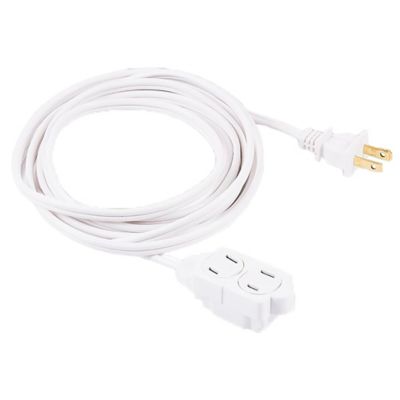 Image showing  Polarized Indoor Extension Cord, 3 Outlets with Twist-to-Close Covers, 6 Ft. Cord, White, 51937