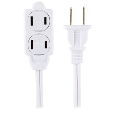 Image showing  Polarized Indoor Extension Cord, 3 Outlets with Twist-to-Close Covers, 6 Ft. Cord, White, 51937