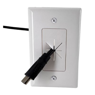 Image showing  1-Gang Split Cable Plate with Flexible Opening, Ultra White (1 Pack)