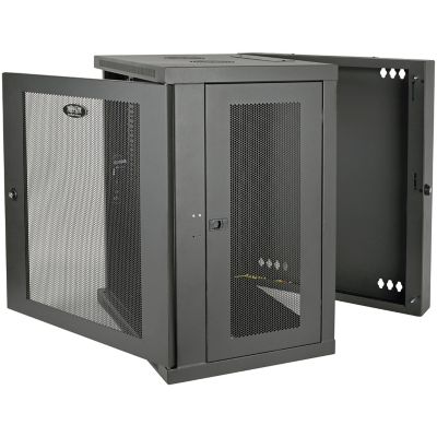 Image showing  SmartRack 15U Low-Profile Switch-Depth Wall-Mount Half-Height Rack Enclosure Cabinet, Hinged Back, SRW15US