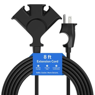 Image showing  Comfort Grip 3-Outlet Grounded Indoor/Outdoor Extension Cord, 8 Ft., Black