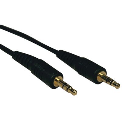 Image showing 1 th Tripp Lite 3.5-mm Male/Male Stereo Cable for Microphones, Speakers, and Headphones, Black (6 ft.)