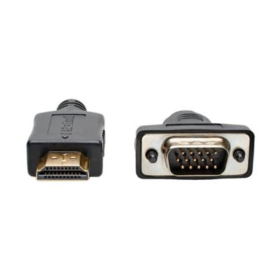 Image showing 5 th Tripp Lite 1900 x 1200 at 60 Hz HDMI Male to VGA Male Low-Profile Active Adapter Cable, 6 ft., Black, P566-006-VGA